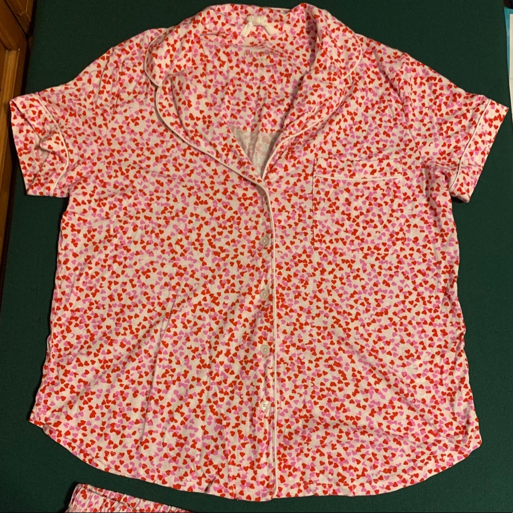 KATE SPADE hearts shirt + pants pajamas
